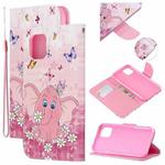 Colored Drawing Pattern Cross Texture Horizontal Flip PU Leather Case with Holder & Card Slots & Wallet For iPhone 11 Pro(Butterfly Elephant)