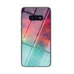 For Samsung Galaxy S10 Lite Starry Sky Painted Tempered Glass TPU Shockproof Protective Case(Color Starry Sky)