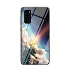 For Samsung Galaxy S20 Starry Sky Painted Tempered Glass TPU Shockproof Protective Case(Bright Stars)
