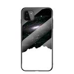 For Samsung Galaxy A22 Starry Sky Painted Tempered Glass TPU Shockproof Protective Case(Cosmic Starry Sky)
