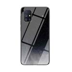 For Samsung Galaxy M31S Starry Sky Painted Tempered Glass TPU Shockproof Protective Case(Star Crescent Moon)