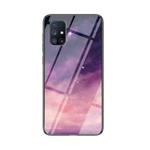 For Samsung Galaxy M31S Starry Sky Painted Tempered Glass TPU Shockproof Protective Case(Dream Sky)