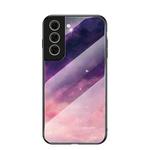 For Samsung Galaxy S21 FE Starry Sky Painted Tempered Glass TPU Shockproof Protective Case(Dream Sky)