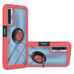 For TCL 20S Starry Sky Solid Color Series Shockproof PC + TPU Protective Case with Ring Holder & Magnetic Function(Red)