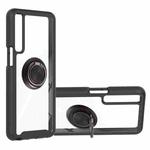 For LG Stylo 7 4G Starry Sky Solid Color Series Shockproof PC + TPU Protective Case with Ring Holder & Magnetic Function(Black)