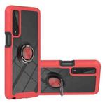For LG Stylo 7 5G Starry Sky Solid Color Series Shockproof PC + TPU Protective Case with Ring Holder & Magnetic Function(Red)