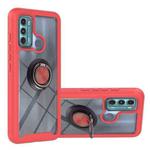 For Motorola Moto G60 Starry Sky Solid Color Series Shockproof PC + TPU Protective Case with Ring Holder & Magnetic Function(Red)