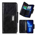 For iPhone 13 Pro Max Crazy Horse Texture Magnetic Buckle Horizontal Flip Leather Case with Holder & 6-Card Slots & Wallet (Black)