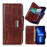 For iPhone 13 Pro Max Crazy Horse Texture Magnetic Buckle Horizontal Flip Leather Case with Holder & 6-Card Slots & Wallet (Brown)