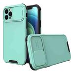 For iPhone 12 Sliding Camera Cover Design PC + TPU Protective Case(Mint Green)
