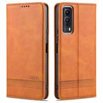 For vivo Y53s AZNS Magnetic Calf Texture Horizontal Flip Leather Case with Card Slots & Holder & Wallet(Dark Brown)