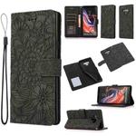 For Samsung Galaxy Note9 Skin Feel Embossed Sunflower Horizontal Flip Leather Case with Holder & Card Slots & Wallet & Lanyard(Black)