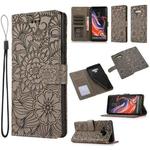 For Samsung Galaxy Note9 Skin Feel Embossed Sunflower Horizontal Flip Leather Case with Holder & Card Slots & Wallet & Lanyard(Gray)