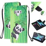 For Samsung Galaxy Note9 Colored Drawing Pattern Cross Texture Horizontal Flip PU Leather Case with Holder & Card Slots & Wallet(Panda Bamboo)