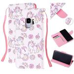 For Samsung Galaxy S9 Colored Drawing Pattern Cross Texture Horizontal Flip PU Leather Case with Holder & Card Slots & Wallet(Ice Cream Unicorn)