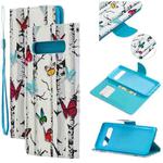 For Samsung Galaxy S10 5G Colored Drawing Pattern Cross Texture Horizontal Flip PU Leather Case with Holder & Card Slots & Wallet(Butterfly Tree)