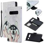 For Samsung Galaxy S10 5G Colored Drawing Pattern Cross Texture Horizontal Flip PU Leather Case with Holder & Card Slots & Wallet(Husky)