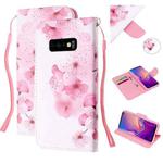 For Samsung Galaxy S10e Colored Drawing Pattern Cross Texture Horizontal Flip PU Leather Case with Holder & Card Slots & Wallet(Peach Blossom)