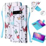 For Samsung Galaxy S10+ Colored Drawing Pattern Cross Texture Horizontal Flip PU Leather Case with Holder & Card Slots & Wallet(Butterfly Tree)