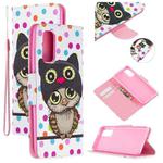 For Samsung Galaxy A51 Colored Drawing Pattern Cross Texture Horizontal Flip PU Leather Case with Holder & Card Slots & Wallet(Dot Owl)