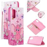 For Samsung Galaxy A71 Colored Drawing Pattern Cross Texture Horizontal Flip PU Leather Case with Holder & Card Slots & Wallet(Butterfly Elephant)