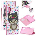 For Samsung Galaxy Note10+ Colored Drawing Pattern Cross Texture Horizontal Flip PU Leather Case with Holder & Card Slots & Wallet(Dot Owl)