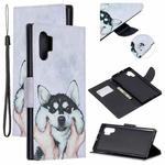 For Samsung Galaxy Note10+ Colored Drawing Pattern Cross Texture Horizontal Flip PU Leather Case with Holder & Card Slots & Wallet(Husky)