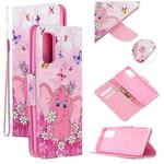 For Samsung Galaxy S20 Colored Drawing Pattern Cross Texture Horizontal Flip PU Leather Case with Holder & Card Slots & Wallet(Butterfly Elephant)