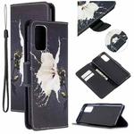 For Samsung Galaxy S20+ Colored Drawing Pattern Cross Texture Horizontal Flip PU Leather Case with Holder & Card Slots & Wallet(White Flower)