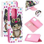 For Samsung Galaxy S20 Ultra Colored Drawing Pattern Cross Texture Horizontal Flip PU Leather Case with Holder & Card Slots & Wallet(Dot Owl)