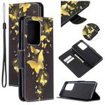 For Samsung Galaxy S20 Ultra Colored Drawing Pattern Cross Texture Horizontal Flip PU Leather Case with Holder & Card Slots & Wallet(A Bunch of Butterflies)