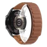 For Samsung Galaxy Watch 3 41mm Silicone Magnetic Watch Band(Brown)