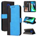 For Motorola Moto G9 Play / E7 Plus Business Stitching-Color Horizontal Flip PU Leather Case with Holder & Card Slots & Photo Frame(Blue)