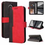 For Nokia 3.4 / 5.4 Business Stitching-Color Horizontal Flip PU Leather Case with Holder & Card Slots & Photo Frame(Red)