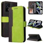 For OPPO Realme GT 5G Business Stitching-Color Horizontal Flip PU Leather Case with Holder & Card Slots & Photo Frame(Green)