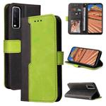 For vivo Y20 / Y20i / Y20s / Y12s / Y30 China Business Stitching-Color Horizontal Flip PU Leather Case with Holder & Card Slots & Photo Frame(Green)