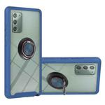 For Samsung Galaxy Note20 Starry Sky Solid Color Series Shockproof PC + TPU Protective Case with Ring Holder & Magnetic Function(Blue)