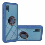 For Samsung Galaxy A02 Starry Sky Solid Color Series Shockproof PC + TPU Protective Case with Ring Holder & Magnetic Function(Blue)