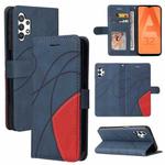 For Samsung Galaxy A32 5G Dual-color Splicing Horizontal Flip PU Leather Case with Holder & Card Slots & Wallet(Blue)