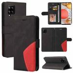 For Samsung Galaxy A42 5G Dual-color Splicing Horizontal Flip PU Leather Case with Holder & Card Slots & Wallet(Black)