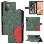 For Samsung Galaxy A72 5G / 4G Dual-color Splicing Horizontal Flip PU Leather Case with Holder & Card Slots & Wallet(Green)