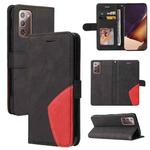 For Samsung Galaxy Note20 Dual-color Splicing Horizontal Flip PU Leather Case with Holder & Card Slots & Wallet(Black)