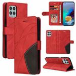 For Motorola Edge S / Moto G100 Dual-color Splicing Horizontal Flip PU Leather Case with Holder & Card Slots & Wallet(Red)