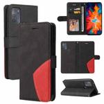 For Motorola Moto G50 Dual-color Splicing Horizontal Flip PU Leather Case with Holder & Card Slots & Wallet(Black)