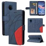 For Nokia 3.4 / 5.4 Dual-color Splicing Horizontal Flip PU Leather Case with Holder & Card Slots & Wallet(Blue)