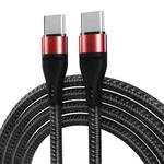 PD 60W USB-C / Type-C to USB-C / Type-C Fast Charging Nylon Braided Data Cable, Cable Length:1m(Red)