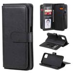 For OPPO A72 5G / A73 5G Multifunctional Magnetic Copper Buckle Horizontal Flip Solid Color Leather Case with 10 Card Slots & Wallet & Holder & Photo Frame(Black)