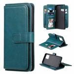 For OPPO Realme 8 Pro Multifunctional Magnetic Copper Buckle Horizontal Flip Solid Color Leather Case with 10 Card Slots & Wallet & Holder & Photo Frame(Dark Green)