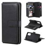 For OPPO Reno5 5G Multifunctional Magnetic Copper Buckle Horizontal Flip Solid Color Leather Case with 10 Card Slots & Wallet & Holder & Photo Frame(Black)