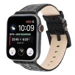 Snakeskin Leather Replacement Watch Band For Apple Watch Ultra 49mm / Series 8&7 45mm / SE 2&6&SE&5&4 44mm / 3&2&1 42mm(Black)